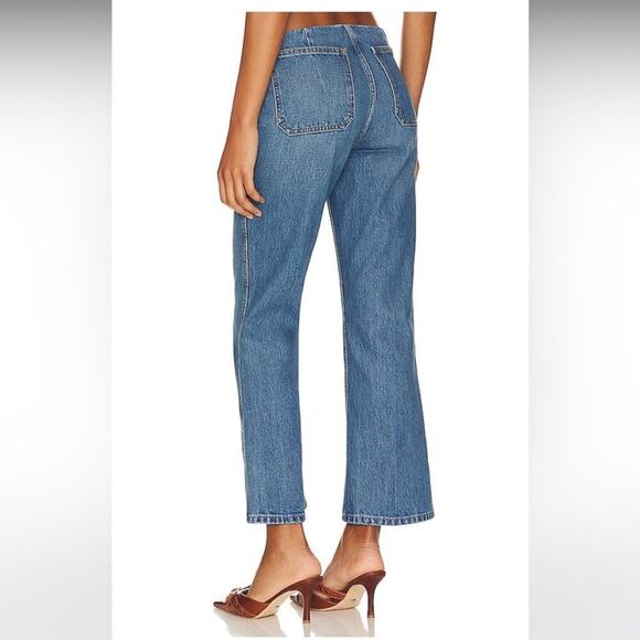 Re/Done Button Fly Crop Bootcut Jeans Size 26 - Picture 3 of 14